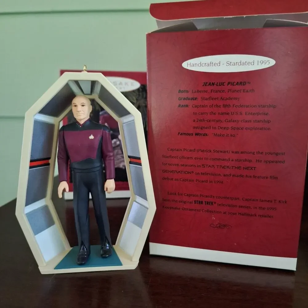 Lot of 4 Hallmark Star Trek Keepsake Ornaments-Kirk, Picard, Riker, Janeway